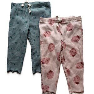 3/$15 | S/2 Girl's Ribbed Leggings Strawberry & Floral